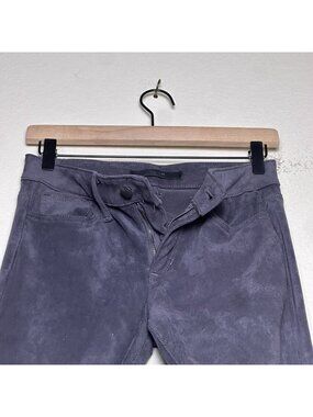Joe's Women 27 Flawless The Icon Mid Rise Skinny Ankle Chino Pant Grey Suede